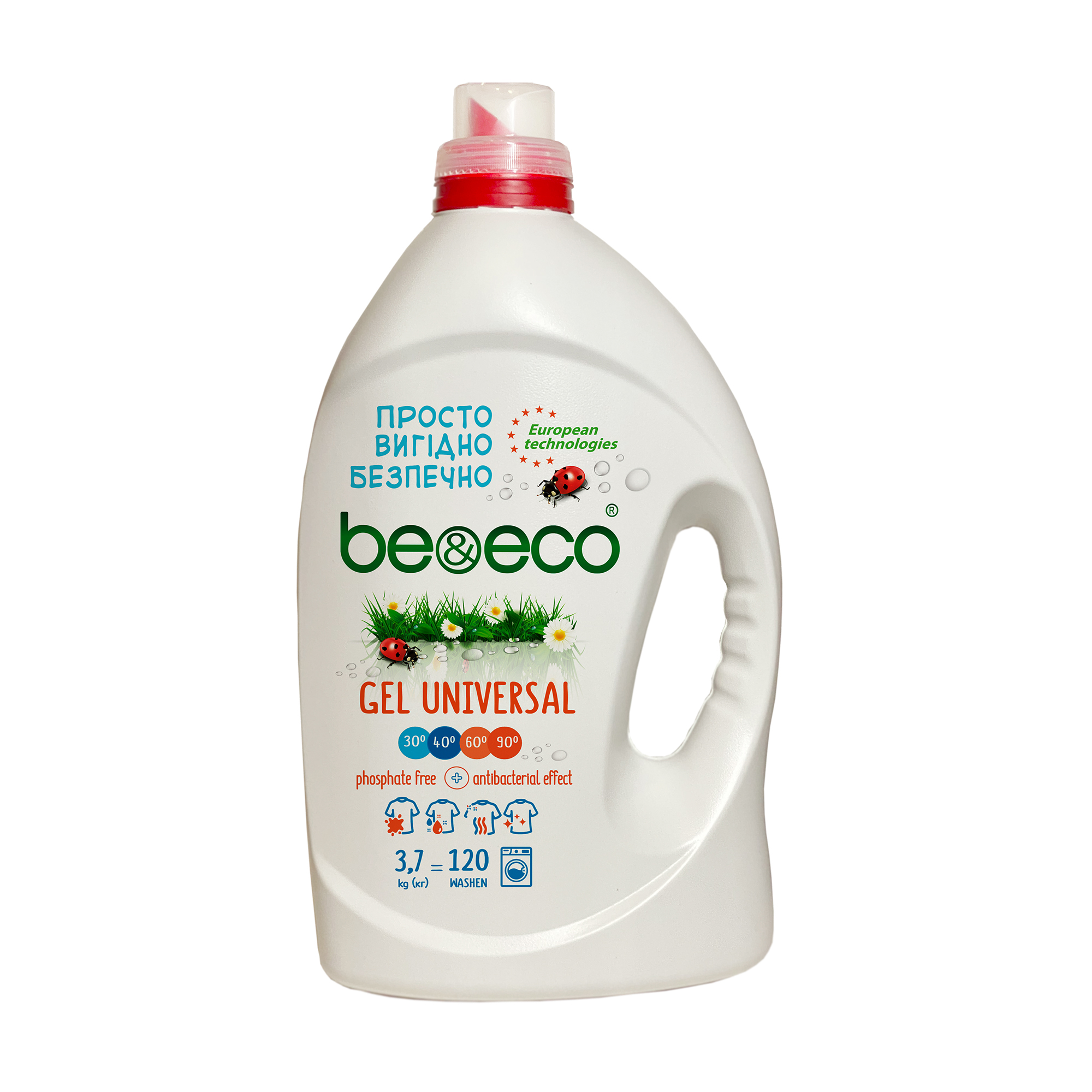 Гель для прання Be&amp;Eco Universal 120 циклів прання, 3.7 л